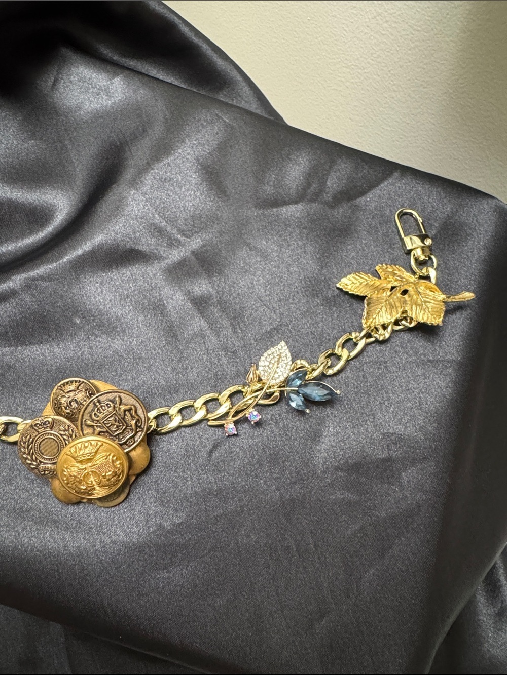 Bag Brooch Chain and Navy Scarf - Picture 6 of 6